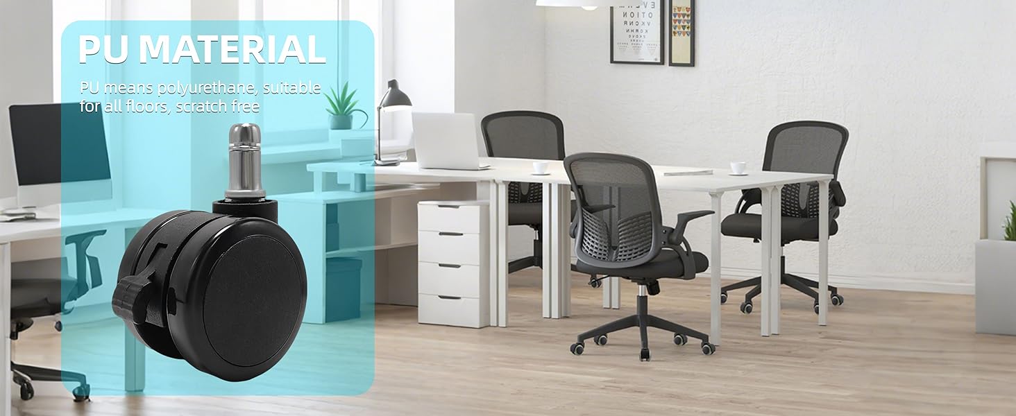 Office Chair Brake Twin Caster Wheels