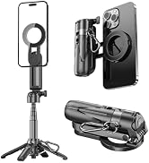 GEYUTHS 4 in 1 Magnetic Tripod Pocket Selfie Stick Extendable Cell Phone Stand Portable Camera Gr...