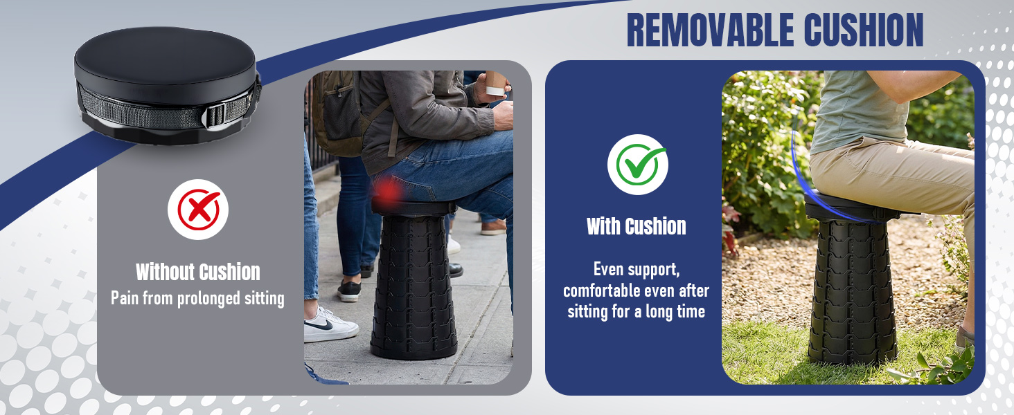 2026 Upgraded Collapsible Stool with Cushion