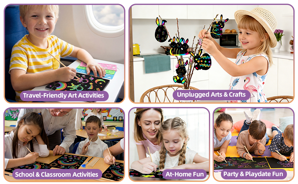 Kids craft supplies for home activity, classroom craft kits, travel toy, outdoor craft.