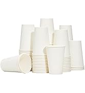 RACETOP Disposable Paper Coffee Cups 12 oz [100 Pack],12 oz White Hot Coffee Paper Cups, Thickene...