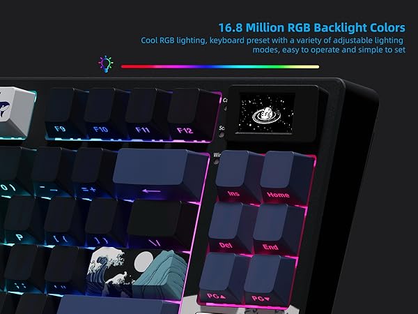 75% Wireless Mechanical Keyboard, Creamy Gaming Keyboard, 75% Black keyboard