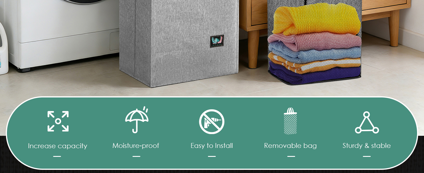 WTREE 100L Laundry Hamper with Lid