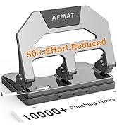 AFMAT Heavy Duty 3 Hole Puncher, 40-Sheet Paper Punch Heavy Duty, 50% Reduced Effort Three Hole P...