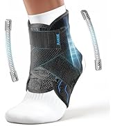 Rakiie Quick Lace Up Ankle Brace with 2 Metal Support Stays, Breathable Ankle Stabilizer, Slim Fi...