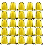 KUUQA 25Pcs Yellow Drawstring Backpack Bulk Drawstring Bags String Backpack Cinch Gym Backpack fo...