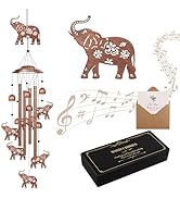YHmall Elephant Wind Chimes for Outside, Elephant Gifts for Women, Men, Metal Elephants Decor Win...