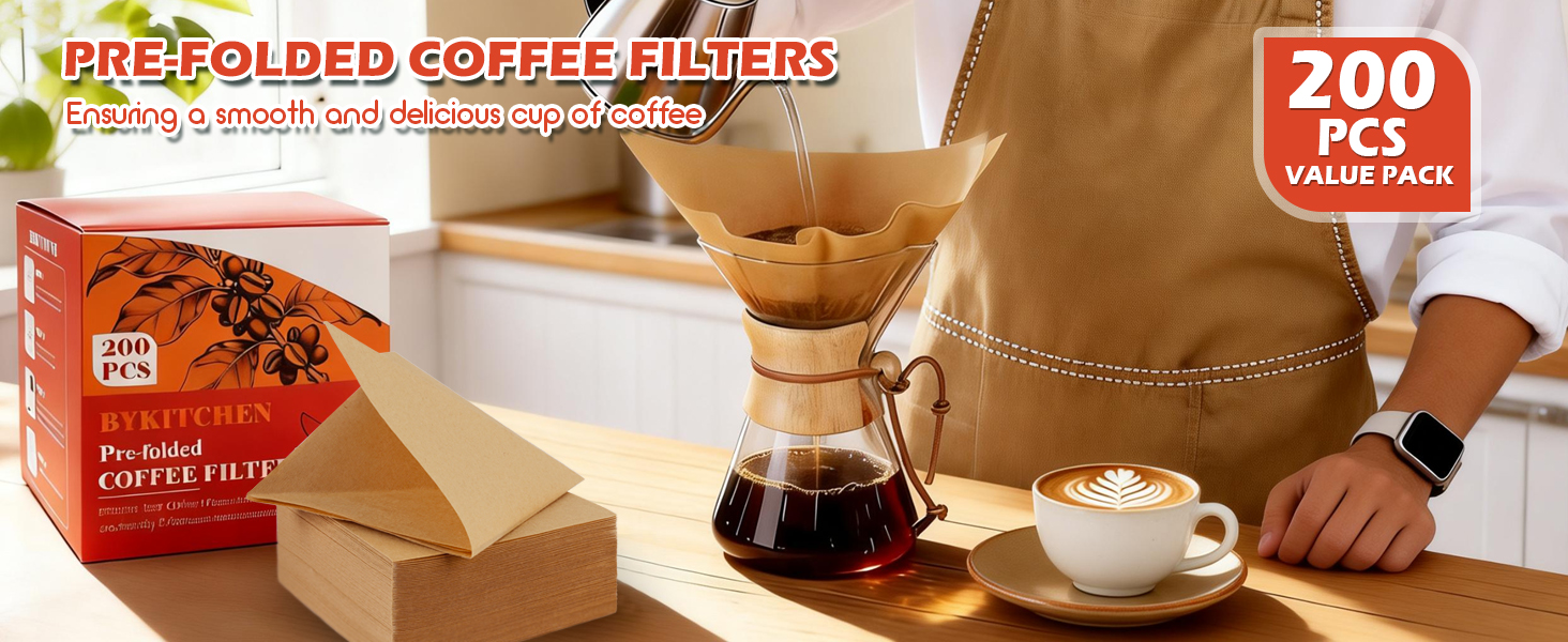 Unbleached Pour Over Coffee Filter Square