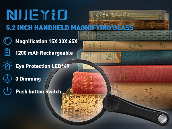 strongest magnifying glass magnifying glass for seniors magnify glass rechargeable magnifying glass