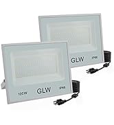 GLW 100W LED Flood Lights,Outdoor Super Bright Security Lights,6000k 10000LM Daylight White with ...