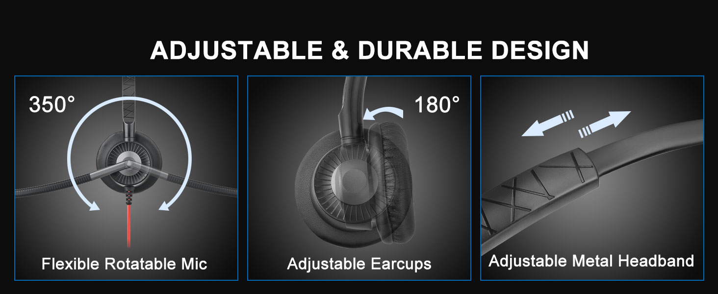 adjustable and durable headset