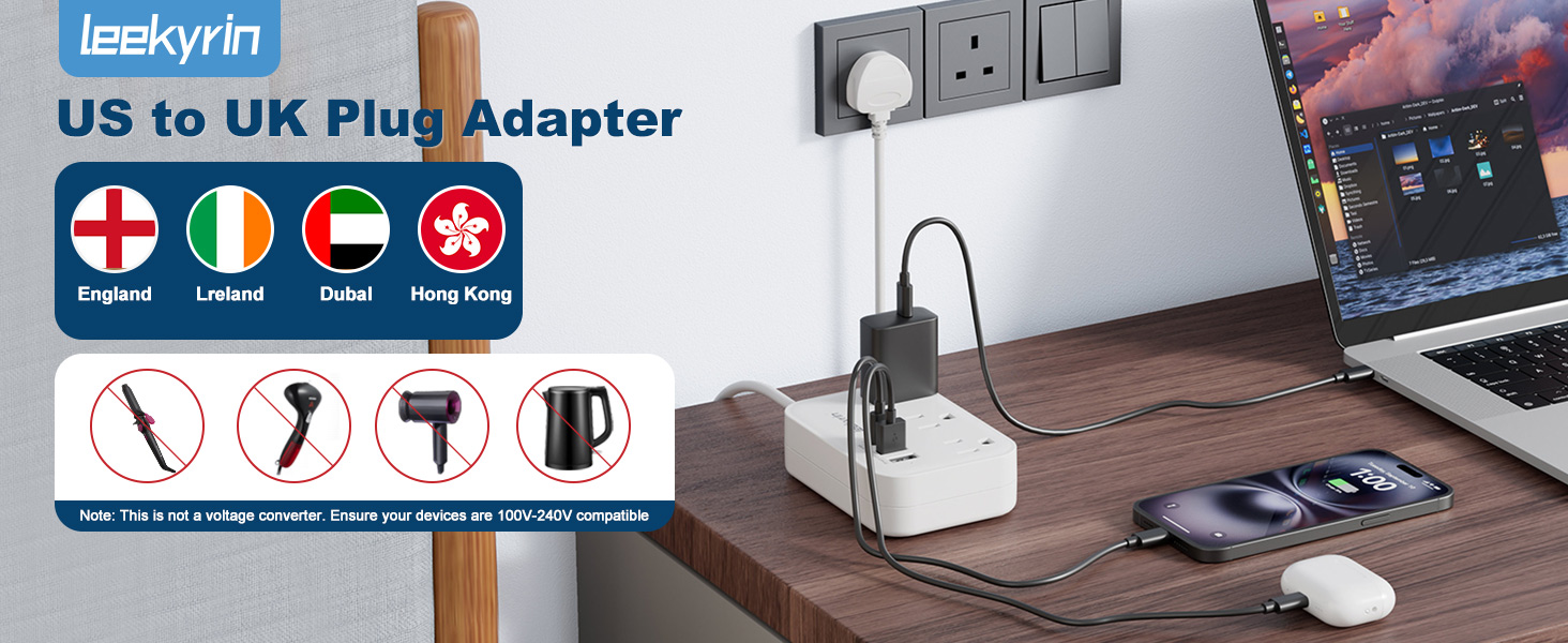 UK Travel Plug Adapter