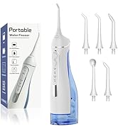 Goopick Water Flosser for Teeth Cleaning, Cordless Portable Oral Irrigator 300ML, Rechargeable De...