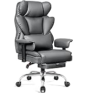 BESTFAIR Big and Tall Office Chair for Heavy People - 400 LBS Capacity Executive Chair with High ...