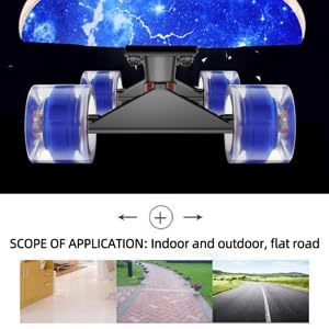 Skateboard with Colorful Flashing Wheels for Beginner,Kid,Teen,Adult