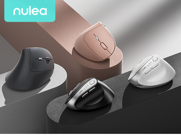 Nulea MD280 Ergonomic Vertical Wireless Mouse - Bluetooth &amp; 2.4G Dual Mode, 4 Adjustable DPI 800/120