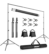 EMART 10x10FT Backdrop Stand, Photo Studio Back Drop Adjustable Stand with 6 Backdrop Clamps,2 Sa...