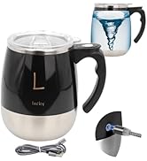 daasigwaa Rechargeable Self Stirring Mug - Magnetic Electric Auto Mixing Stainless Steel Cup for ...