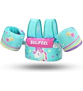 SULIFEEL Kids Swim Vest Toddler Floaties for 20-66 Pounds Girls and Boys, with Removable Arm Wate...
