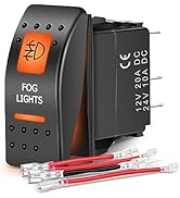 Nilight UTV Fog Lights Rocker Switch On Off 5 PIN SPST LED Light Bar Switches with Orange Backlit...