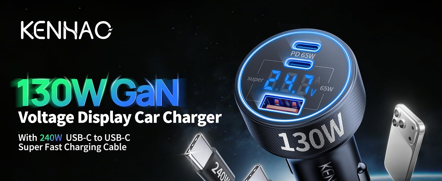 voltage display car charger