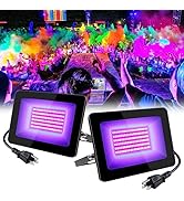 inShareplus 2 Pack 30W UV Light, 395nm-405nm IP66 Waterproof Outdoor High Power Black Lights, wit...