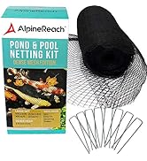 AlpineReach Pond Netting Kit 15 x 20 Feet &amp; 20 Steel Staples - Woven Fine Mesh Heavy Duty Stretch...