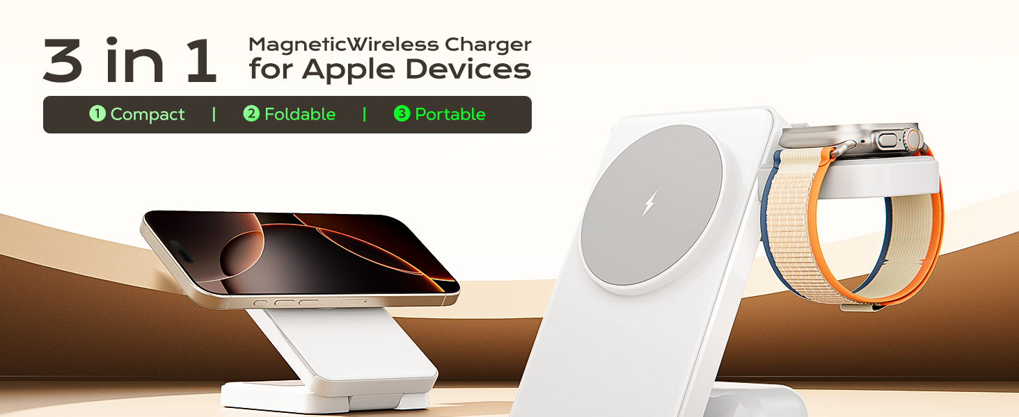 3 in 1 magnetic wireless charger for apple