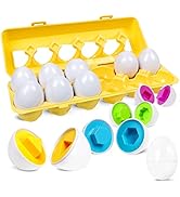 Matching Eggs Easter Egg Toy for Toddlers - Color &amp; Shape Recognition Sorter Puzzle, Early Learni...