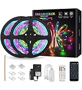 SEZO WS2811 RGBIC LED Strip 32.8ft/10m 24LEDs/m Addressable Dream Color Rope Lights with Music Mo...