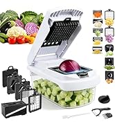 18-in-1 Vegetable Chopper Mandoline Slicer for Kitchen, Food Chopper with Container, Veggie Cutte...