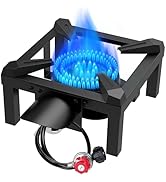 BESTFIRE Propane Burner,100,000 BTUs High Pressure Single Propane Stove with 4.1ft Adjustable Hos...