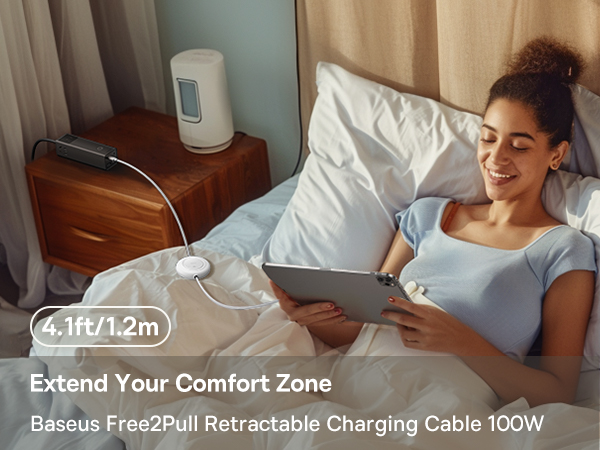 100w Retractable usb c cable 6.6ft