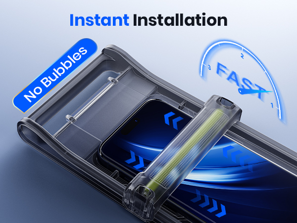 Auto alignment tool ensures fast no-bubble instant installation on your smartphone display.