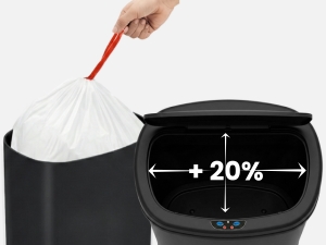 Bucket-free design provides more trash capacity