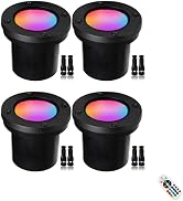 ELEGLO 12W RGBW Low Voltage Landscape Lights,Color Changing Outdoor In-Ground Lights with Connect...