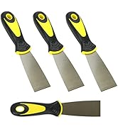Harrier Soft Grip Handle Putty Scraper Knife, Flexible Blade, 1.5-inch Wide, 4-Pack