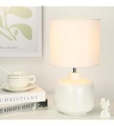 Lampwell Oslo Small Table Lamp for Living Room as Bedside Table Lamp for Bedroom,Modern Ceramic T...
