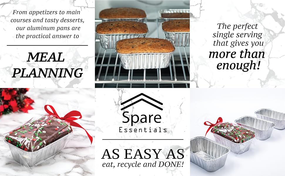 Aluminum Small Loaf Pans 1LB for Mini Loaves and Cakes Food Packaging