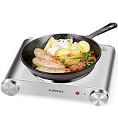 Cusimax Hot Plate Electric Burner Single Burner Cast Iron hot plates for cooking Portable Burner ...