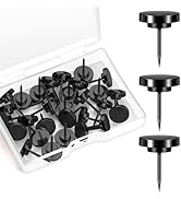 GOOLADA 30 Pieces Black Thumb Tacks, Metal Push Pins, Zin Alloy Tacks for Wall, Picture Hanging H...