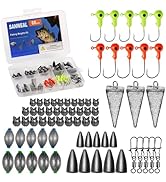 SANWEAL 88/68PCS Fishing Weights Sinkers Kit, Split Shot, Bullet, Egg, Pyramid Weights with Jig H...