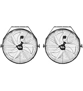 Simple Deluxe 20 Inch High Velocity 3 Speed, Black Wall-Mount Fan