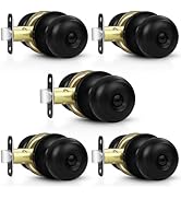 Estmoon 5 Pack Interior Door Knobs Black Privacy Door Handle, Keyless Door Locks for Interior Doo...