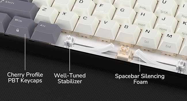 RK ROYAL KLUDGE RK61 keyboard PBT keys and sound foam for coding and gaming, making typing quieter