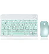 Wireless Keyboard and Mouse, Ultra-Slim Rechargeable Bluetooth Keyboard Mouse Combo,Cute Small Po...