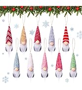 Christmas Tree Hanging Gnomes Ornaments, 10 PCS Swedish Handmade Plush Gnomes Santa Elf Hanging H...