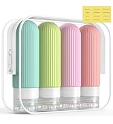 ME.FAN Travel Bottles for Toiletries, TSA Approved 3oz Silicone Travel Size Containers/Portable S...