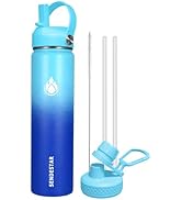 SENDESTAR Stainless Steel Wide Mouth Water Bottle 24oz Double Wall Vacuum Insulated Leak Proof Bo...