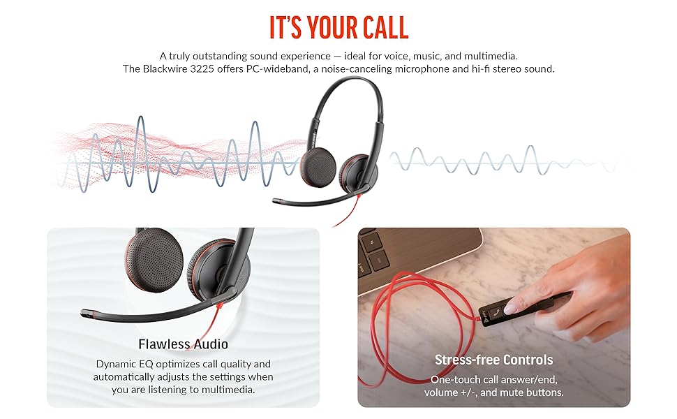 polycom over the head headset wired headphones